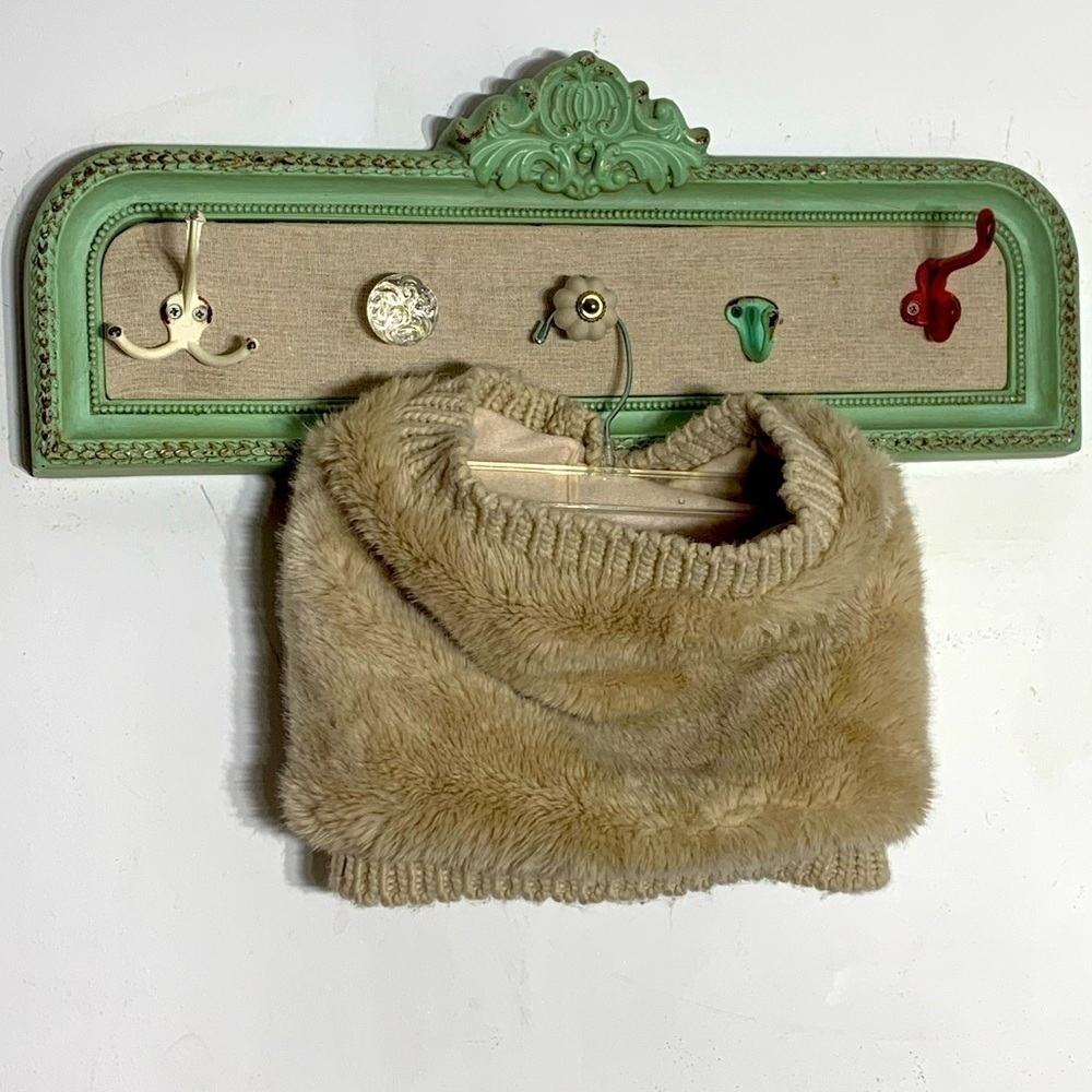 Faux Fur Oatmeal Infinity Neck Scarf Accessory